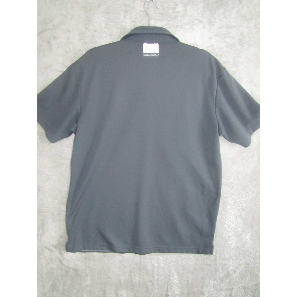 SLIGO Mens Polo Shirt Golf‎ Athleisure Striped Pink Gray Short Sleeve XL